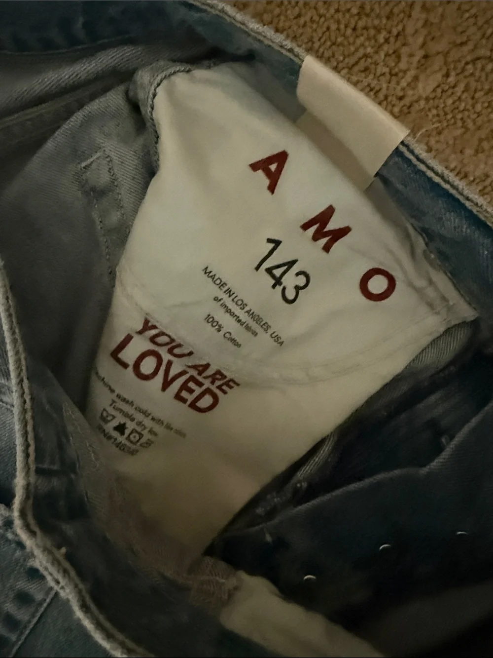 AMO Light Blue High-Rise Straight-Leg Jeans
